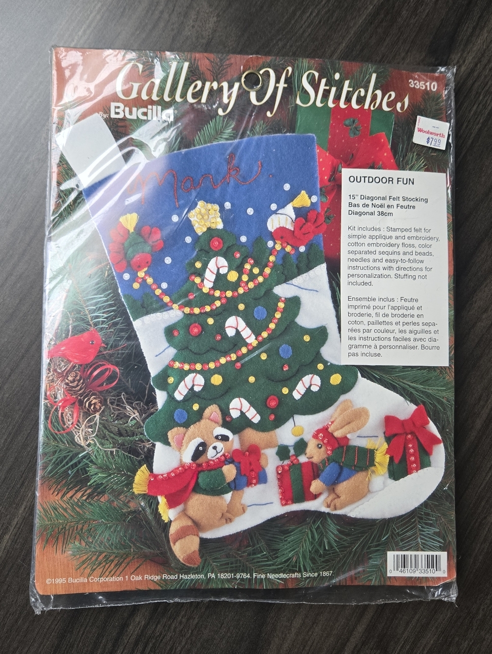 Vintage Gallery of Stitches by Bucilla #33510 Outdoor Fun Felt Appliqué Stocking